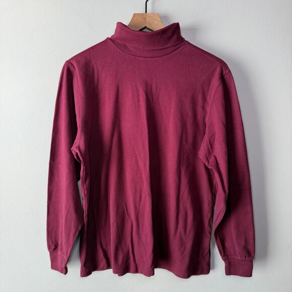 Lands' End Women's Long Sleeve Turtleneck Top Maroon Red Size Large (14-16) - Picture 1 of 5